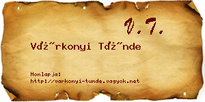 Várkonyi Tünde névjegykártya